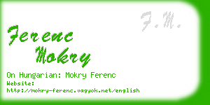 ferenc mokry business card